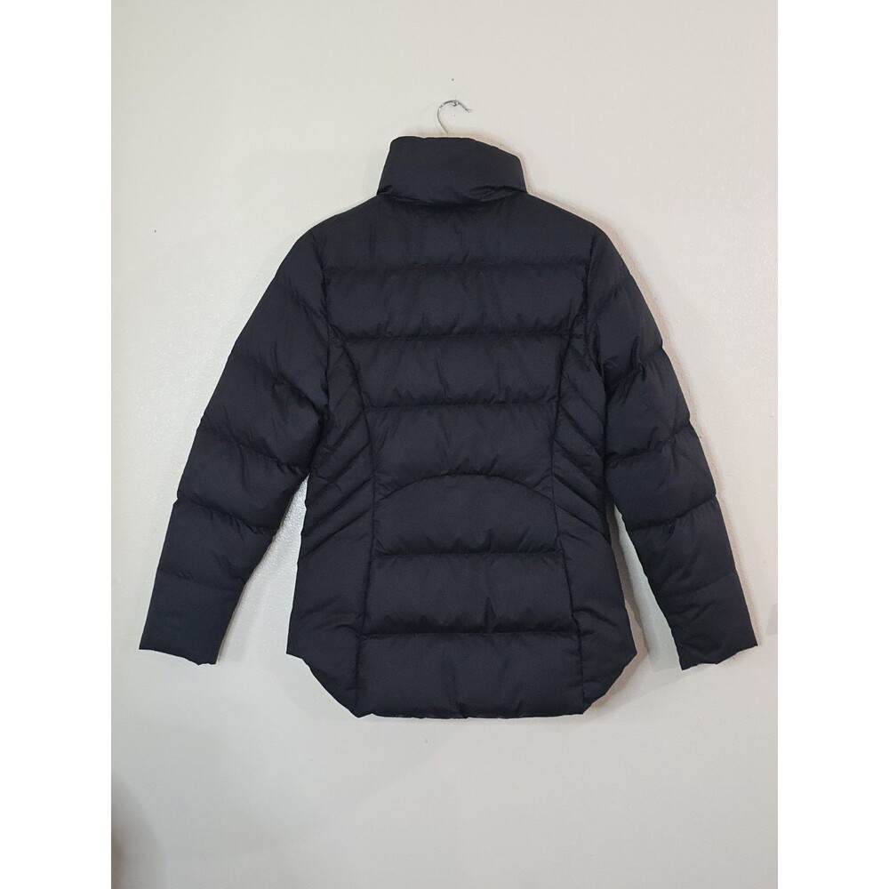 ATHLETA Downtown Puffer Jacket Parka Womens Size Small Black Zip Logo - Picture 8 of 12